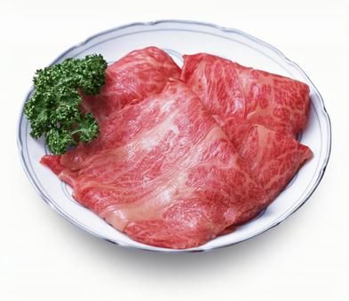 すき焼き用薄切り牛肉 すき焼き,すき焼き用,牛肉の写真素材