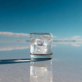夏の日のオアシス:水と氷が映える風景 夏の日のオアシス:水と氷が映える風景の写真