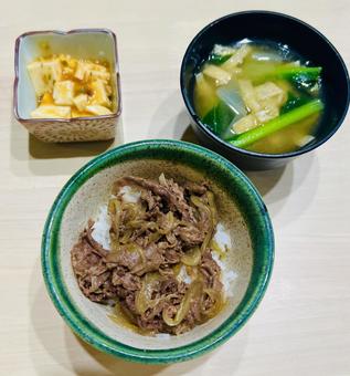 牛丼定食 牛丼,定食,牛肉の写真素材