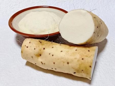 大和芋とトロロ 大和芋,ヤマトイモ,山芋の写真素材