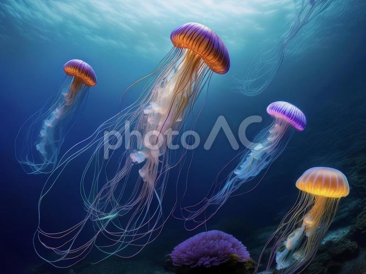 綺麗なクラゲ_AS000005 クラゲ,海,水中の写真素材