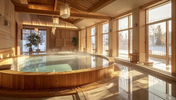 温泉 スーパー銭湯 大浴場の洗い場 温泉 スーパー銭湯 大浴場の洗い場の写真