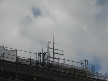 工事中の建物の避雷針 避雷針,建物,落雷の写真素材
