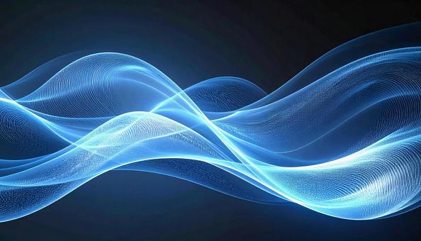 青の光の波紋 エネルギーフローの写真