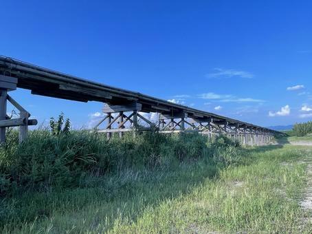 上津屋橋 流れ橋 上津屋橋 流れ橋 流れ橋,上津屋橋,木津川の写真素材