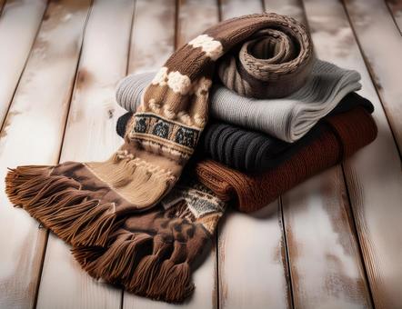 毛糸のマフラー 冬物衣料・雑貨の写真