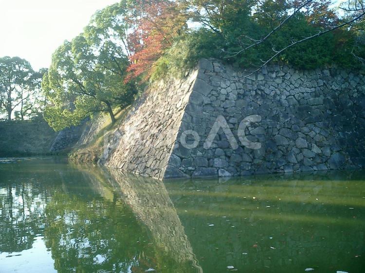 郡山城本丸内堀の石垣 大和郡山城,郡山城の写真素材
