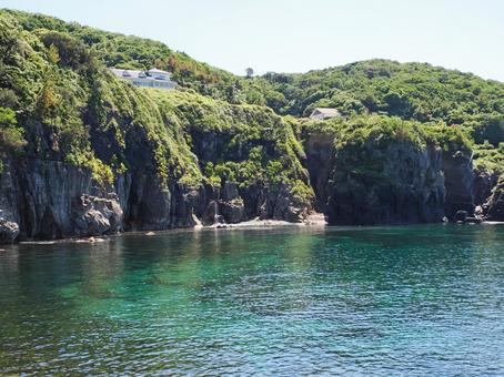 須佐ホルンフェルス　須佐湾の断崖絶壁 山口県,山口,萩市の写真素材