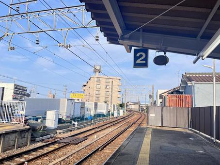 Photo, evening, setting sun, station, 