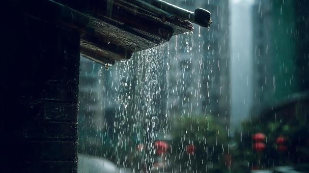 しっとりとした雨の日の街角 しっとりとした雨の日の街角の写真