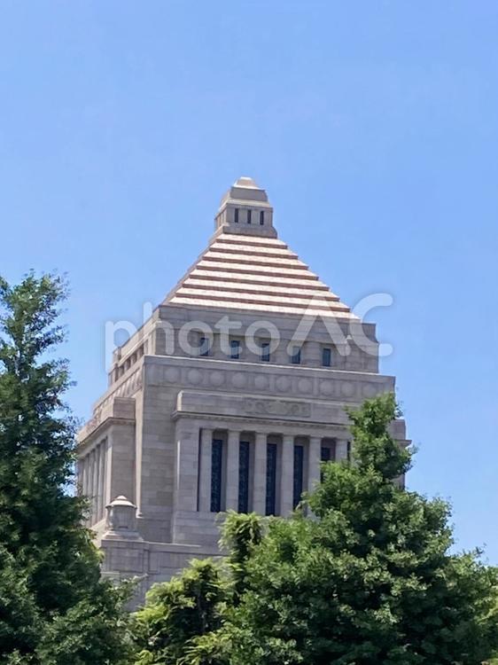 東京風景・国会議事堂 国会議事堂,衆議院,参議院の写真素材