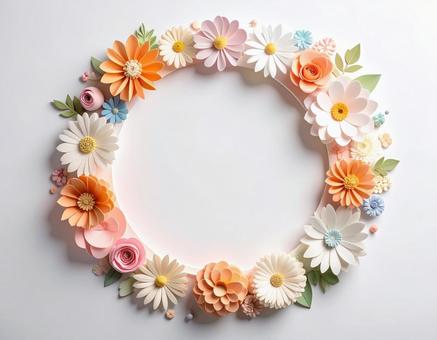 鮮やかな花のサークルフレーム 鮮やかな花のサークルフレームの写真
