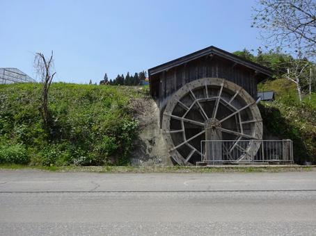 真室川の水車 水車,真室川,山形県の写真素材
