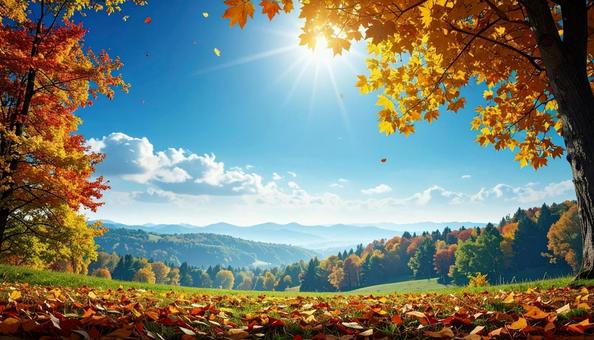紅葉と青空 紅葉と青空の写真