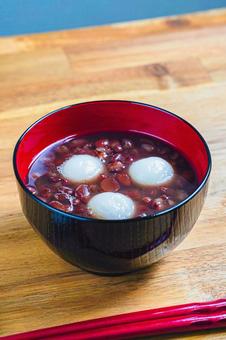 白玉ぜんざい ぜんざい,白玉,小豆の写真素材