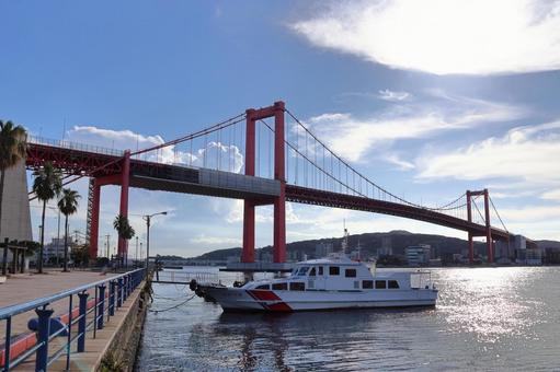 若戸大橋 若戸大橋 若戸大橋,橋の下,赤い橋の写真素材