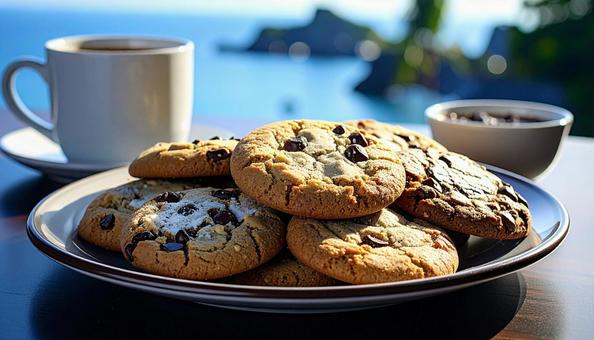 黒い皿の上の様々なクッキー盛り合わせの写真