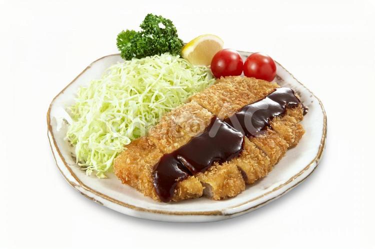 豚カツ　とんかつソースがけ 豚カツ,揚げ物,とんかつソースの写真素材