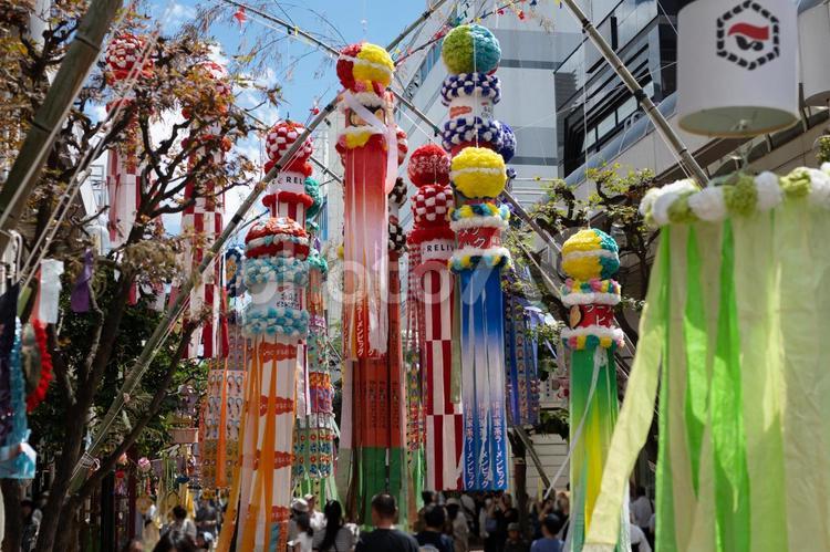 仙台七夕　一番町 仙台,七夕,祭りの写真素材