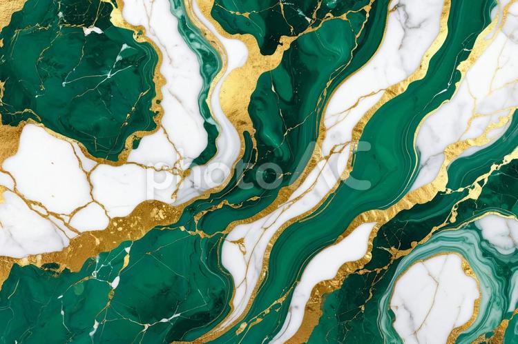 高級感を感じる緑色の大理石の背景 マーブル,背景,大理石風の写真素材