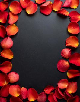 黒い背景に置かれた薔薇の花びらの写真