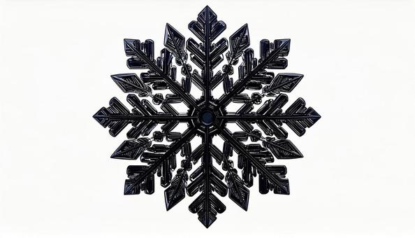 六角形の雪の結晶 黒色 デザイン素材 六角形の雪の結晶 黒色 デザイン素材の写真
