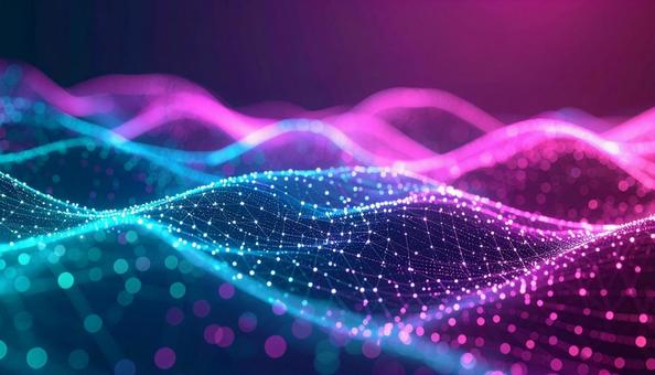 光る粒子が織りなす波 光る粒子が織りなす波の写真