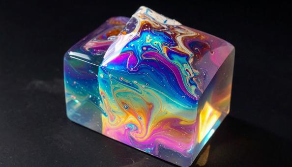 虹色のガラスアート 虹色のガラスアートの写真