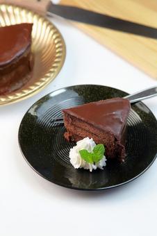 ザッハトルテ ザッハトルテ ザッハトルテ,チョコレート,ケーキの写真素材