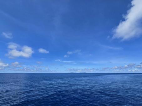 水平線1 水平線1 海,青空,離島の写真素材