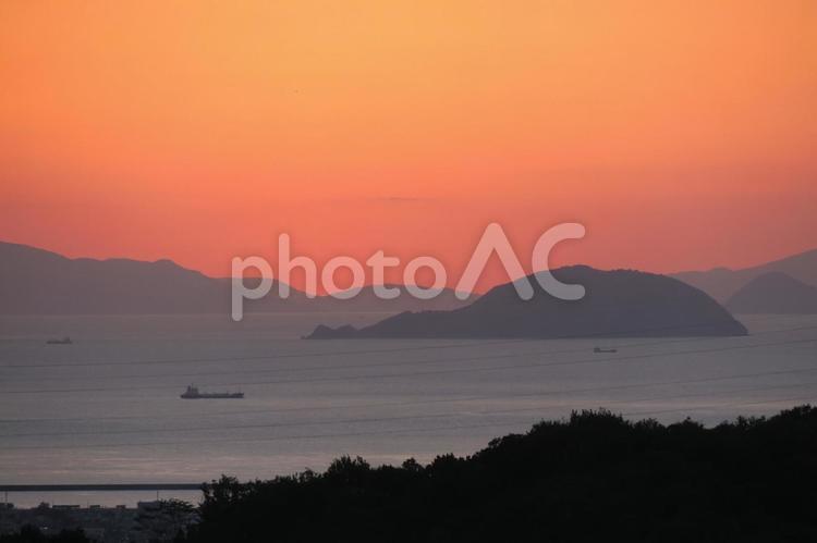 瀬戸の夕暮れ 日暮れ,暁,たそがれの写真素材