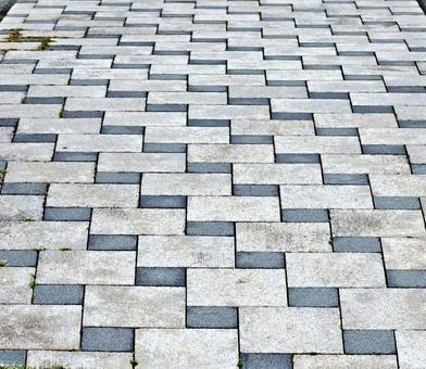 タイル模様の遊歩道 タイル模様の遊歩道の写真