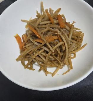 きんぴらごぼう きんぴら,ごぼう,人参の写真素材