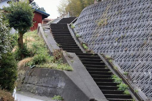 階段の多い住宅街 階段の多い住宅街 階段,石の階段,住宅の写真素材