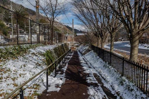 奈良井宿周辺の景色 奈良井宿周辺の景色 奈良井宿,歩道,長野県の写真素材