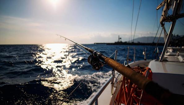 釣りのクルージング 釣りのクルージング 釣り竿,ボート,船の写真素材