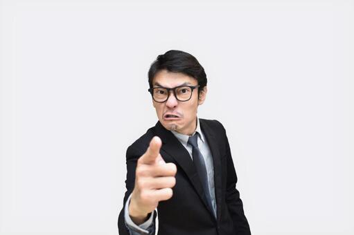 追及するビジネスマン（切り抜きパス有り） 追及,激高,弾劾の写真素材