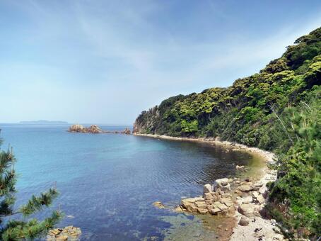 海岸 萩市 山 海岸 萩市 山の写真