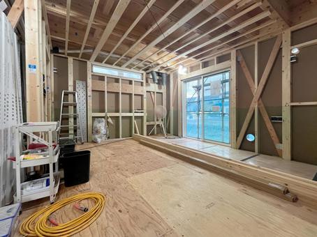 戸建て住宅の建築工事現場01 戸建て住宅の建築工事現場01 新築,新築戸建て,建設現場の写真素材