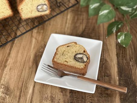 栗のパウンドケーキ パウンドケーキ,栗のケーキ,栗の写真素材