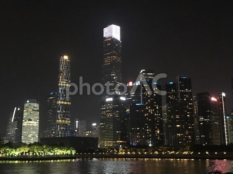 中国・広州の夜景 中国・広州の夜景 広州市,広東省,中国の写真素材