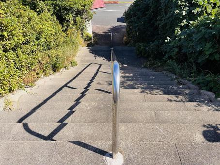 手すり付き階段 階段,手すり,降りの写真素材