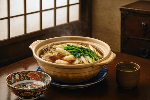秋田の郷土料理きりたんぽ鍋 秋田の郷土料理きりたんぽ鍋の写真