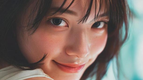 アップの若い女性 01の写真