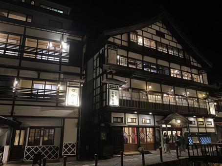 Photo, ginzan onsen, spa town, holy land, 