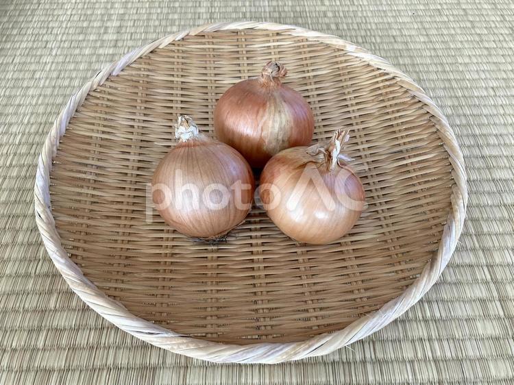 たまねぎ（ざる乗せ） 食べ物,野菜,玉ねぎの写真素材