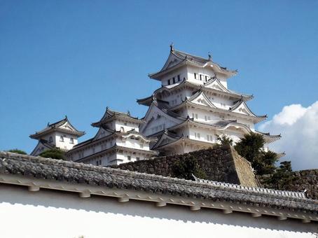 【風景写真】姫路城の風景 【風景写真】姫路城の風景 姫路城,天守閣,世界遺産の写真素材