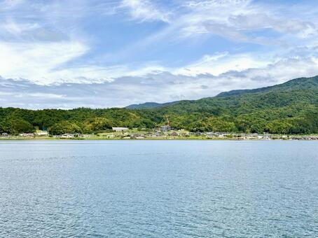 おぼろげな空模様　天橋立　阿蘇海側 天橋立,日本三景,海の写真素材