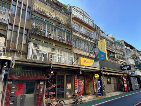 台湾　建物　風景　台北　アジア　圍籬  台湾,台北,夜市の写真素材