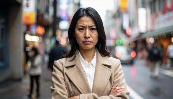 怒った表情の女性2 怒った表情の女性2の写真